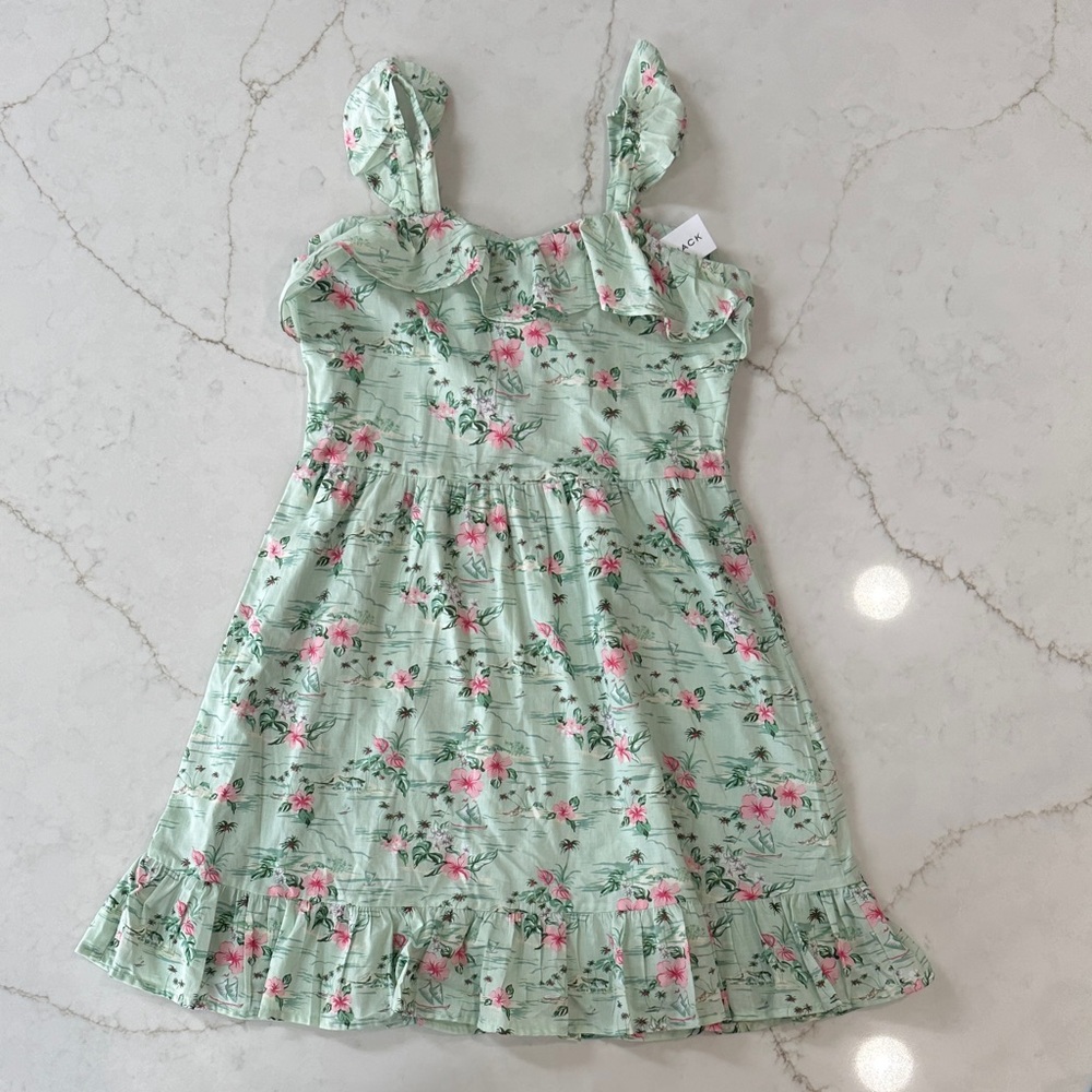 Janie and Jack Green Floral Casual Dress